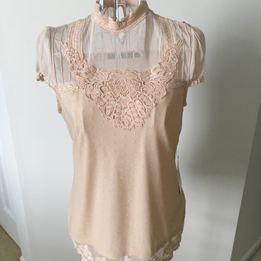 Zara pink lace blouse